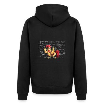 Mathemachicken Mathelehrer Mathematik - Unisex Premium Bio Zip Hoodie - Schwarz - Hinten - Nico (187cm)