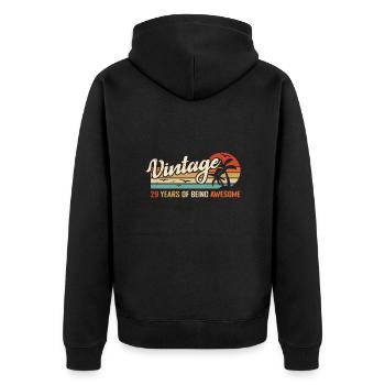 29 Jahre Retro Geburtstagsgeschenk Jahrgang 29 Jahre - Unisex Premium Bio Zip Hoodie - Schwarz - Hinten - Nico (187cm)
