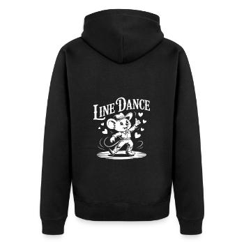 Line Dance Maus lustige Maus tanzt Linedance - Unisex Premium Bio Zip Hoodie - Schwarz - Hinten - Nico (187cm)
