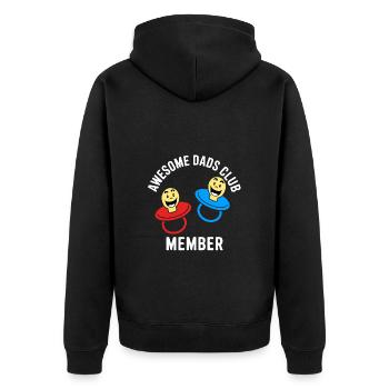 Awesome Dads Club Member of the Dads' Club - Unisex Premium Organic Zip Hoodie - black - Back - Nico (187cm)