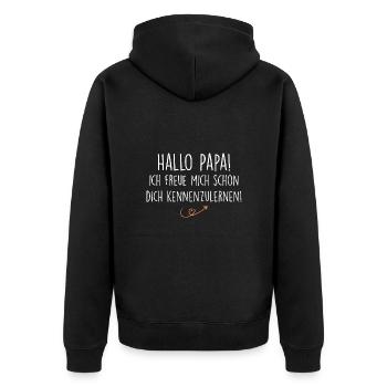 Hallo Papa! Ich freue mich dich kennenzulernen - Veste à capuche bio Premium Unisexe - noir - Dos - Nico (187cm)