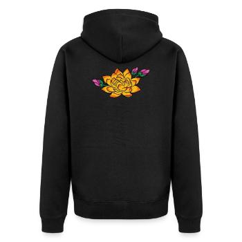 Lotus Namaste - Veste à capuche bio Premium Unisexe - noir - Dos - Nico (187cm)