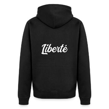 Liberté - Veste à capuche bio Premium Unisexe - noir - Dos - Nico (187cm)