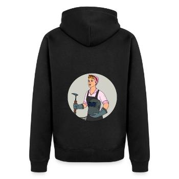 Welder outfit for welders - Unisex Premium Organic Zip Hoodie - black - Back - Nico (187cm)