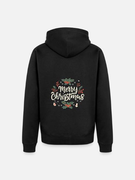 Merry Christmas - Unisex Premium Organic Zip Hoodie - black