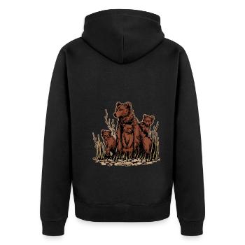 Brown Bear Head Bear Motif for Brown Bears Team or - Unisex Premium Organic Zip Hoodie - black - Back - Nico (187cm)
