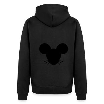 Mouse Mouse Head - Unisex Premium Organic Zip Hoodie - black - Back - Nico (187cm)