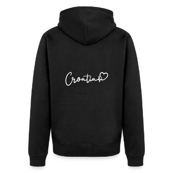Croatia Heartbeat - Unisex Premium Organic Zip Hoodie - black - Back - Nico (187cm)
