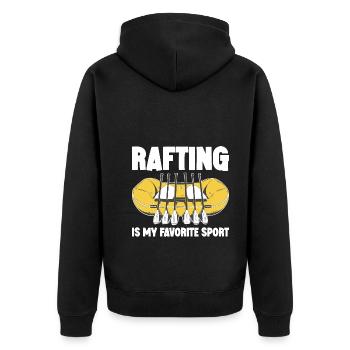 Le rafting est mon sport préféré en bateau dans les montagnes - Veste à capuche bio Premium Unisexe - noir - Dos - Nico (187cm)