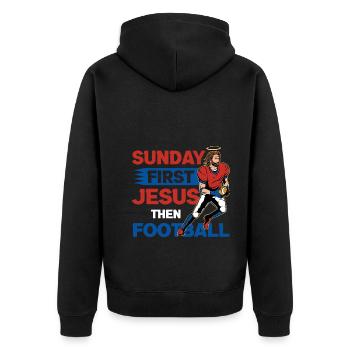 Joueur de football américain Sports American Football - Veste à capuche bio Premium Unisexe - noir - Dos - Nico (187cm)
