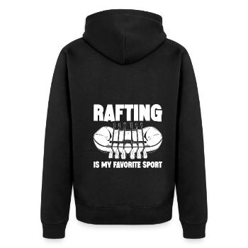Le rafting est mon sport préféré en bateau dans les montagnes - Veste à capuche bio Premium Unisexe - noir - Dos - Nico (187cm)