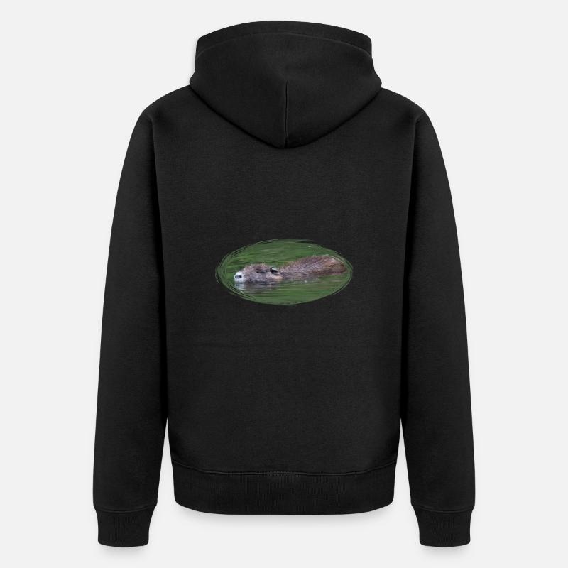 Nutria Biber Biberratte Wasserratte - Unisex Premium Bio Zip Hoodie - Schwarz
