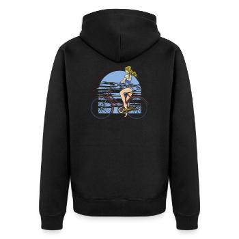 Who needs horses ? - Unisex Premium Organic Zip Hoodie - black - Back - Nico (187cm)