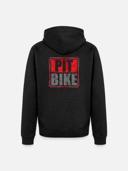 PITBIKE RED - Unisex Premium Organic Zip Hoodie - black