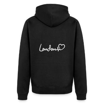 Londres Heartbeat - Veste à capuche bio Premium Unisexe - noir - Dos - Nico (187cm)