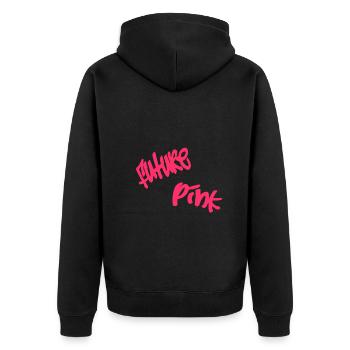Everything will be fine my child. The future is pink - Unisex Premium Organic Zip Hoodie - black - Back - Nico (187cm)
