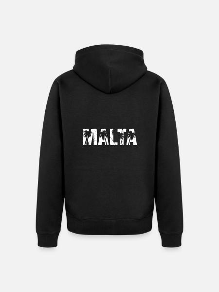 Malta Palmen - Unisex Premium Bio Zip Hoodie - Schwarz