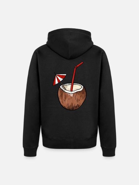Kokusnuss Urlaub Outfit - Unisex Premium Bio Zip Hoodie - Schwarz