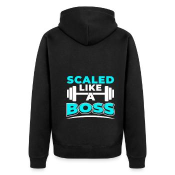 Balances comme un patron - Fitness - Veste à capuche bio Premium Unisexe - noir - Dos - Nico (187cm)