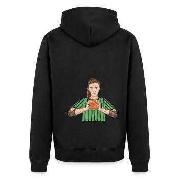 Joueur de handball Handball Outfit Handball Joueur de handball - Veste à capuche bio Premium Unisexe - noir - Dos - Nico (187cm)