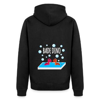 Bathing Dinos - Unisex Premium Organic Zip Hoodie - black - Back - Nico (187cm)