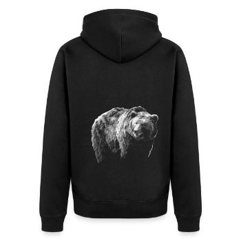 Ours Grizzly Ours brun Ours prédateur Animaux sauvages - Veste à capuche bio Premium Unisexe - noir - Dos - Nico (187cm)