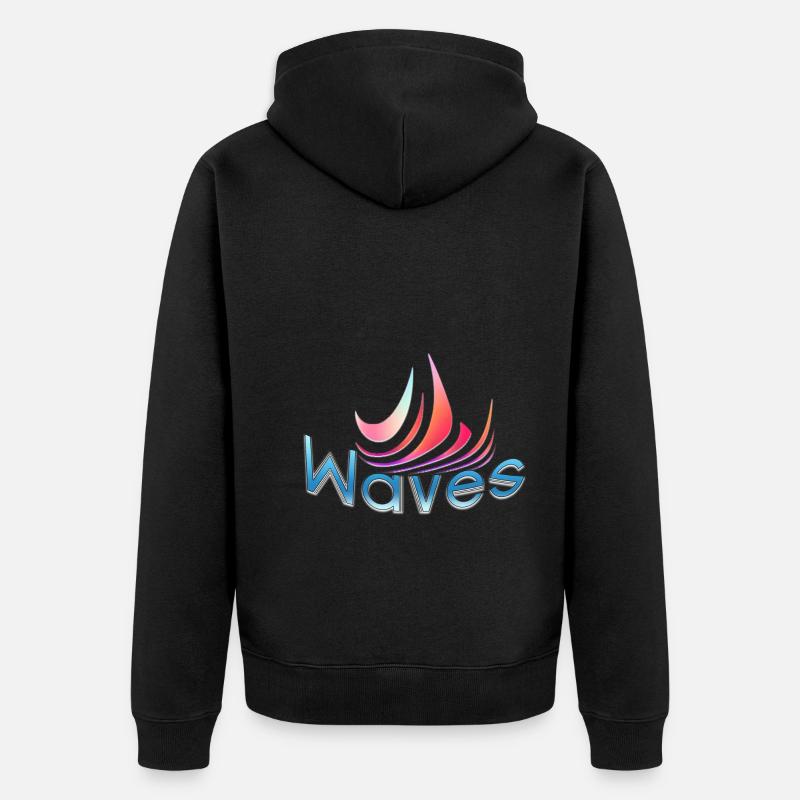 Waves Design - Unisex Premium Bio Zip Hoodie - Schwarz