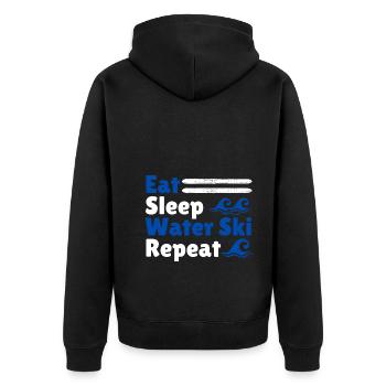 Manger du sommeil Ski nautique Répéter - Veste à capuche bio Premium Unisexe - noir - Dos - Nico (187cm)