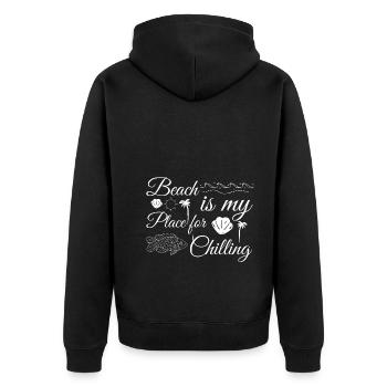Beach is my place to chill out - Beach - Unisex Premium Organic Zip Hoodie - black - Back - Nico (187cm)