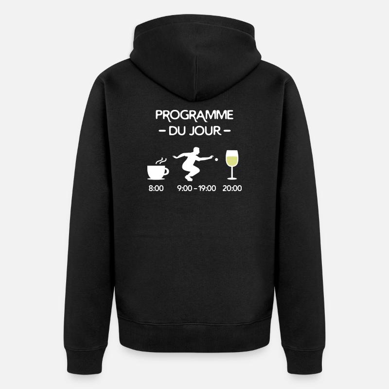 Pétanque - le programme - Veste à capuche bio Premium Unisexe - noir