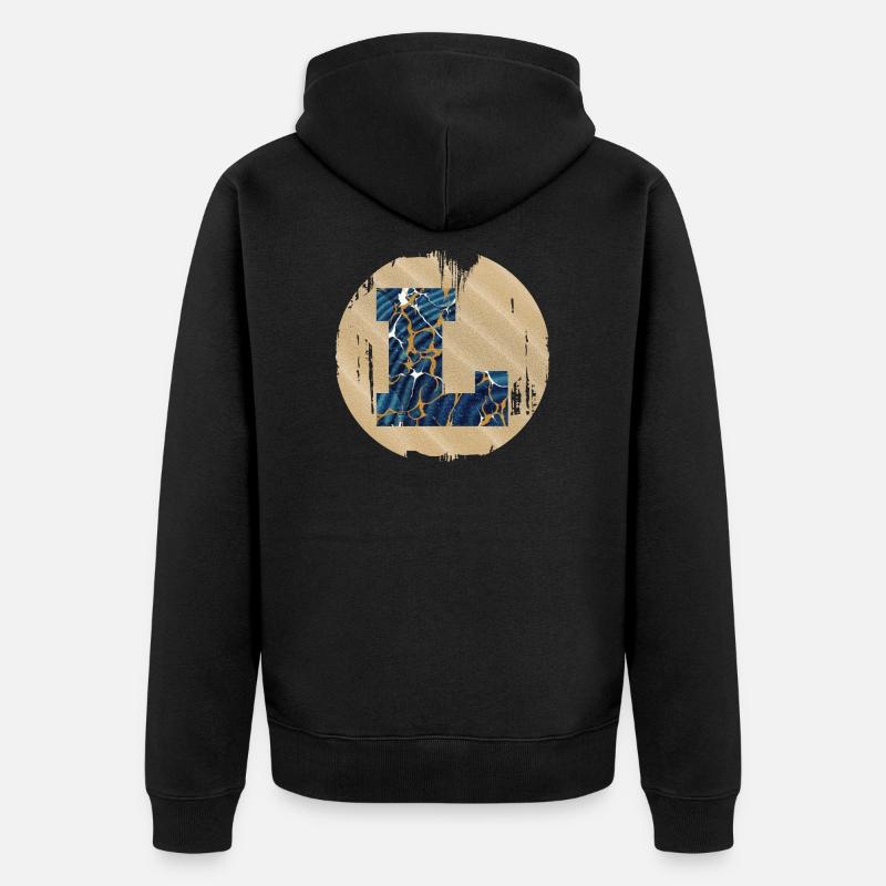 e 16 l - Unisex Premium Organic Zip Hoodie - black