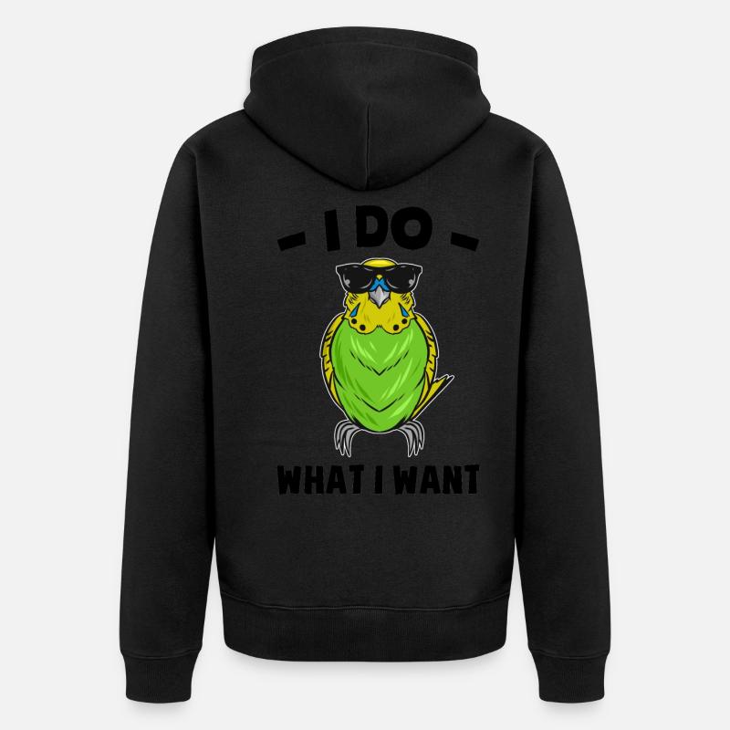 Perruche ondulée - Veste à capuche bio Premium Unisexe - noir