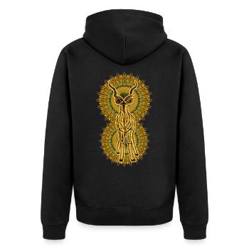 African Nature 2023 09 Kudu C - Unisex Premium Organic Zip Hoodie - black - Back - Nico (187cm)