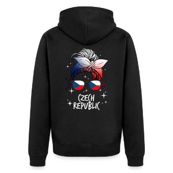 République tchèque - Veste à capuche bio Premium Unisexe - noir - Dos - Nico (187cm)