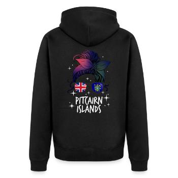 Pitcairn (Îles) - Veste à capuche bio Premium Unisexe - noir - Dos - Nico (187cm)
