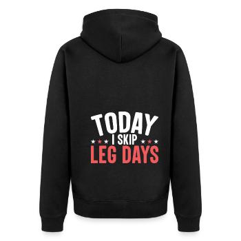 Aujourd’hui, je saute les jours des jambes - Veste à capuche bio Premium Unisexe - noir - Dos - Nico (187cm)