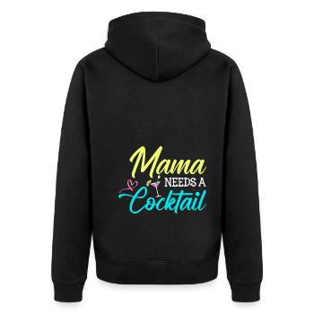 Maman a besoin d’un cocktail - Veste à capuche bio Premium Unisexe - noir - Dos - Nico (187cm)