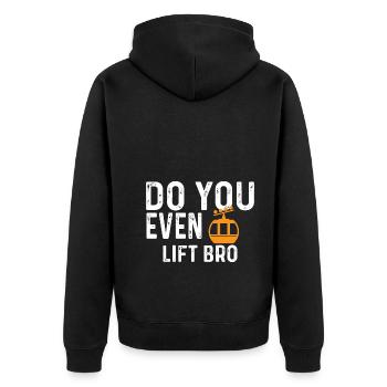 Ski Fahren Im Winter Lustiger Spruch - Ski - Unisex Premium Bio Zip Hoodie - Schwarz - Hinten - Nico (187cm)