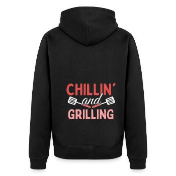 Réfrigérer et griller - Grill BBQ - Veste à capuche bio Premium Unisexe - noir - Dos - Nico (187cm)