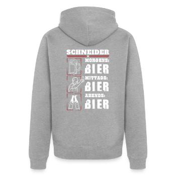 Mon quotidien de tailleur - Veste à capuche bio Premium Unisexe - gris chiné - Dos - Nico (187cm)