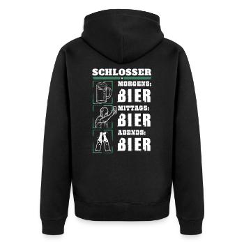 Mon quotidien de serrurier - Veste à capuche bio Premium Unisexe - noir - Dos - Nico (187cm)