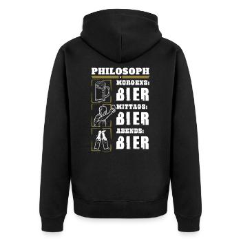 Mon quotidien de philosophe - Veste à capuche bio Premium Unisexe - noir - Dos - Nico (187cm)