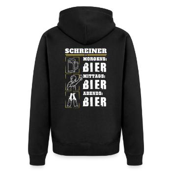 Mon quotidien de menuisier - Veste à capuche bio Premium Unisexe - noir - Dos - Nico (187cm)