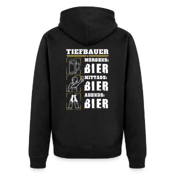 My daily routine as a civil engineer - Unisex Premium Organic Zip Hoodie - black - Back - Nico (187cm)