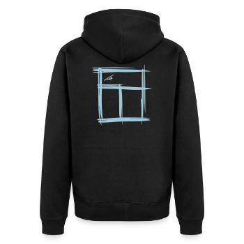 Fenêtres dessinées à la main, dessin au crayon - Veste à capuche bio Premium Unisexe - noir - Dos - Nico (187cm)
