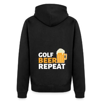 RÉPÉTER LA BIÈRE DE GOLF - Veste à capuche bio Premium Unisexe - noir - Dos - Nico (187cm)