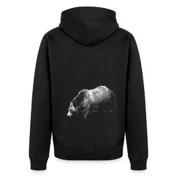 Ours Grizzly Ours brun Ours prédateur Animaux sauvages - Veste à capuche bio Premium Unisexe - noir - Dos - Nico (187cm)