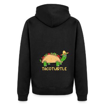 Mexican Food Fiesta Taco Tacoturtle - Unisex Premium Organic Zip Hoodie - black - Back - Nico (187cm)