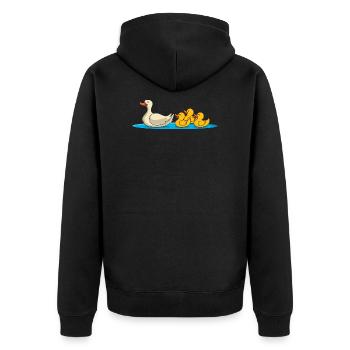 Canard poussin - Famille de canards - Veste à capuche bio Premium Unisexe - noir - Dos - Nico (187cm)
