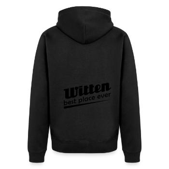 Witten - Stadt best place ever - Unisex Premium Bio Zip Hoodie - Schwarz - Hinten - Nico (187cm)